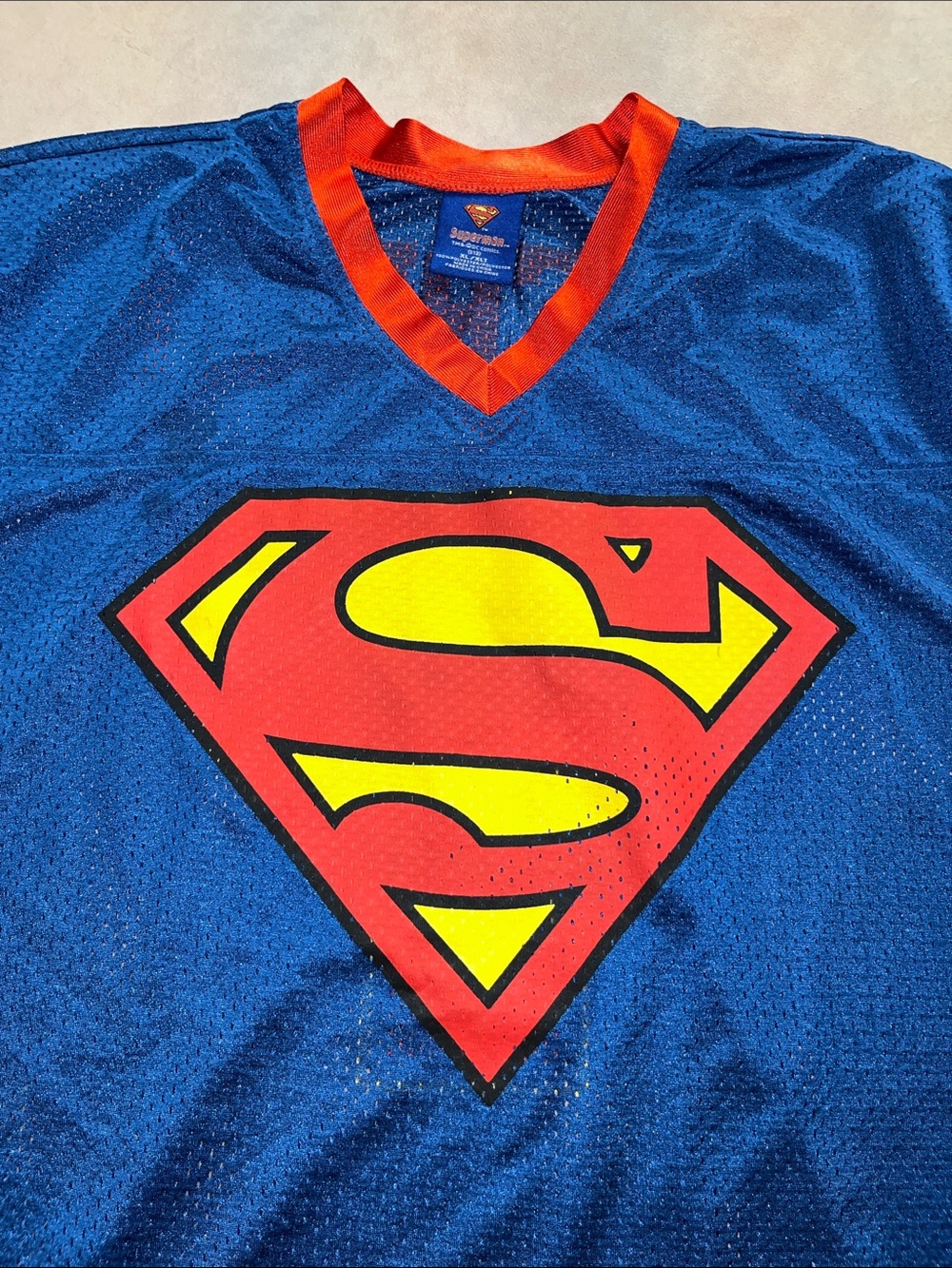 DC Comics Superman Mesh Jersey Blue & Red With Yellow Accents - Picture 2 of 5